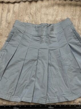American Eagle Outfitters Light Blue Pleated Skater Skirt